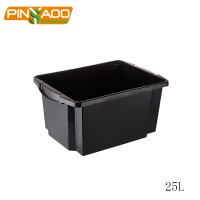 Low Price Black Uncovered Storage Box Under Bed,Office 25L Plastic Box Storage